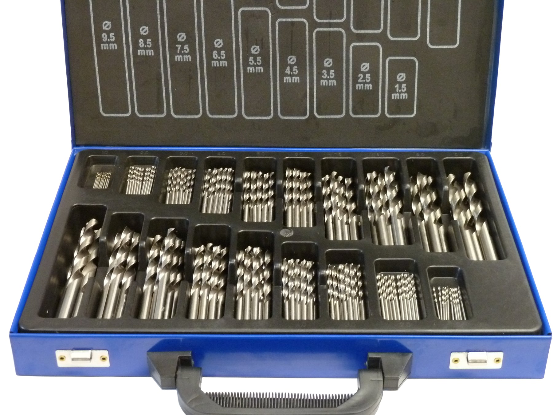 Metallbohrer-Set 170-tlg. 1-10 mm - HSS-R Spiralbohrer EG DIN 338 - Industriequalität